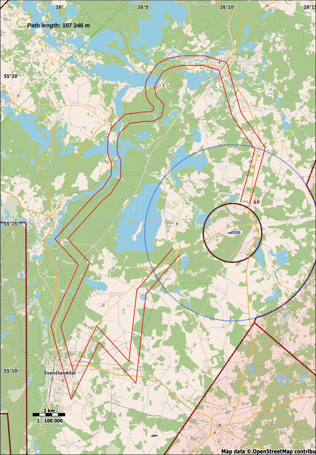 Full high-contrast portrait aviation competition map generated by GEIMAS